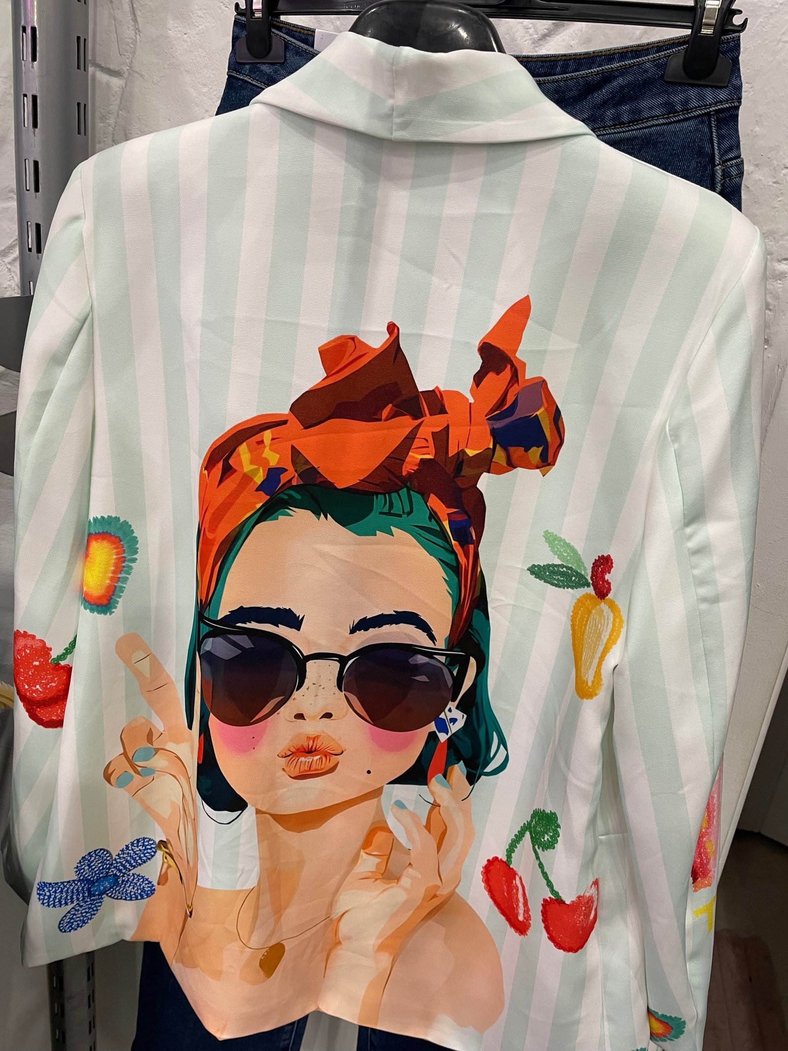 Blazer Tropical a Righe – Stampa Artistica