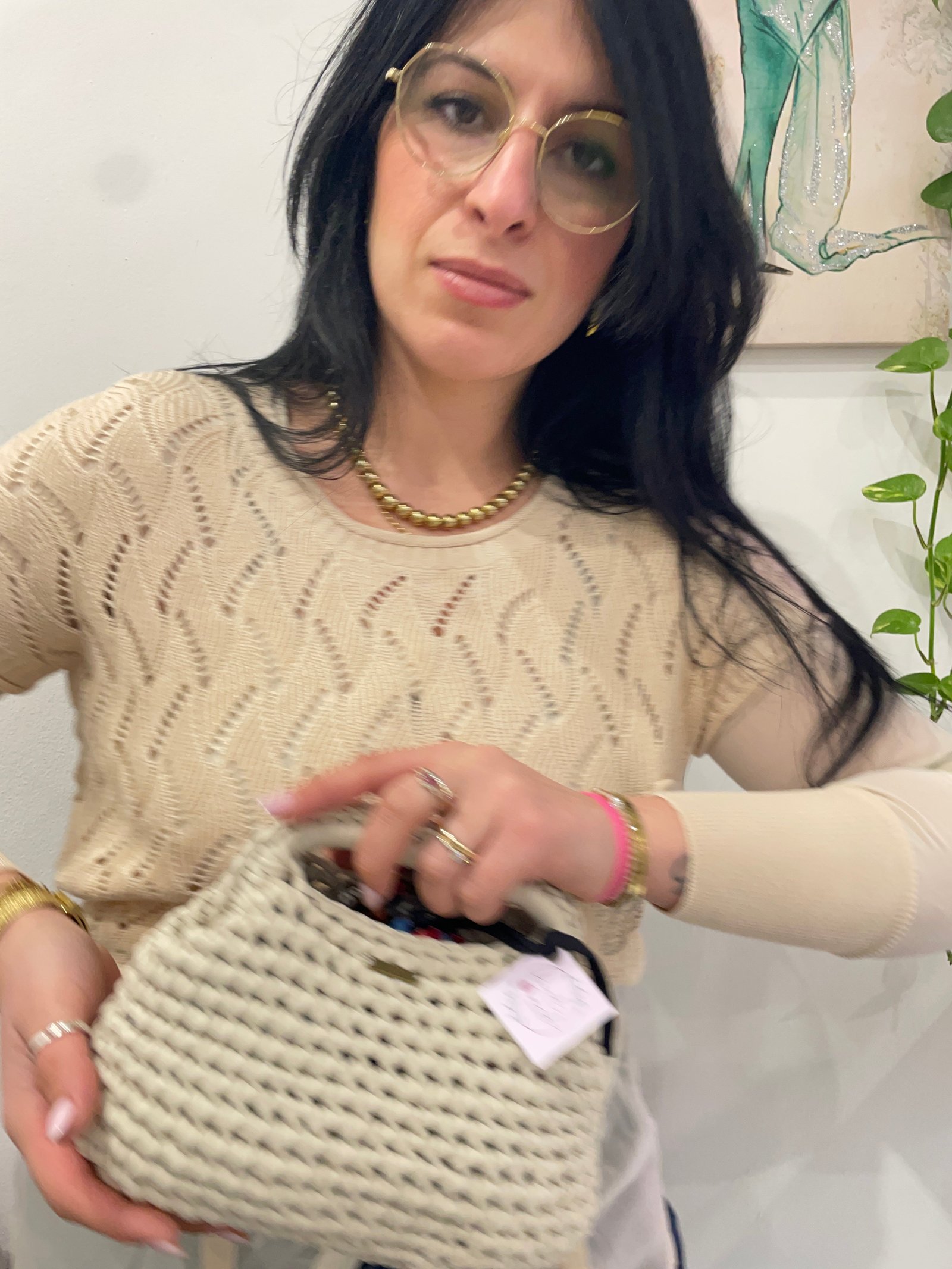 Maglia “Sabbia chic” macramé