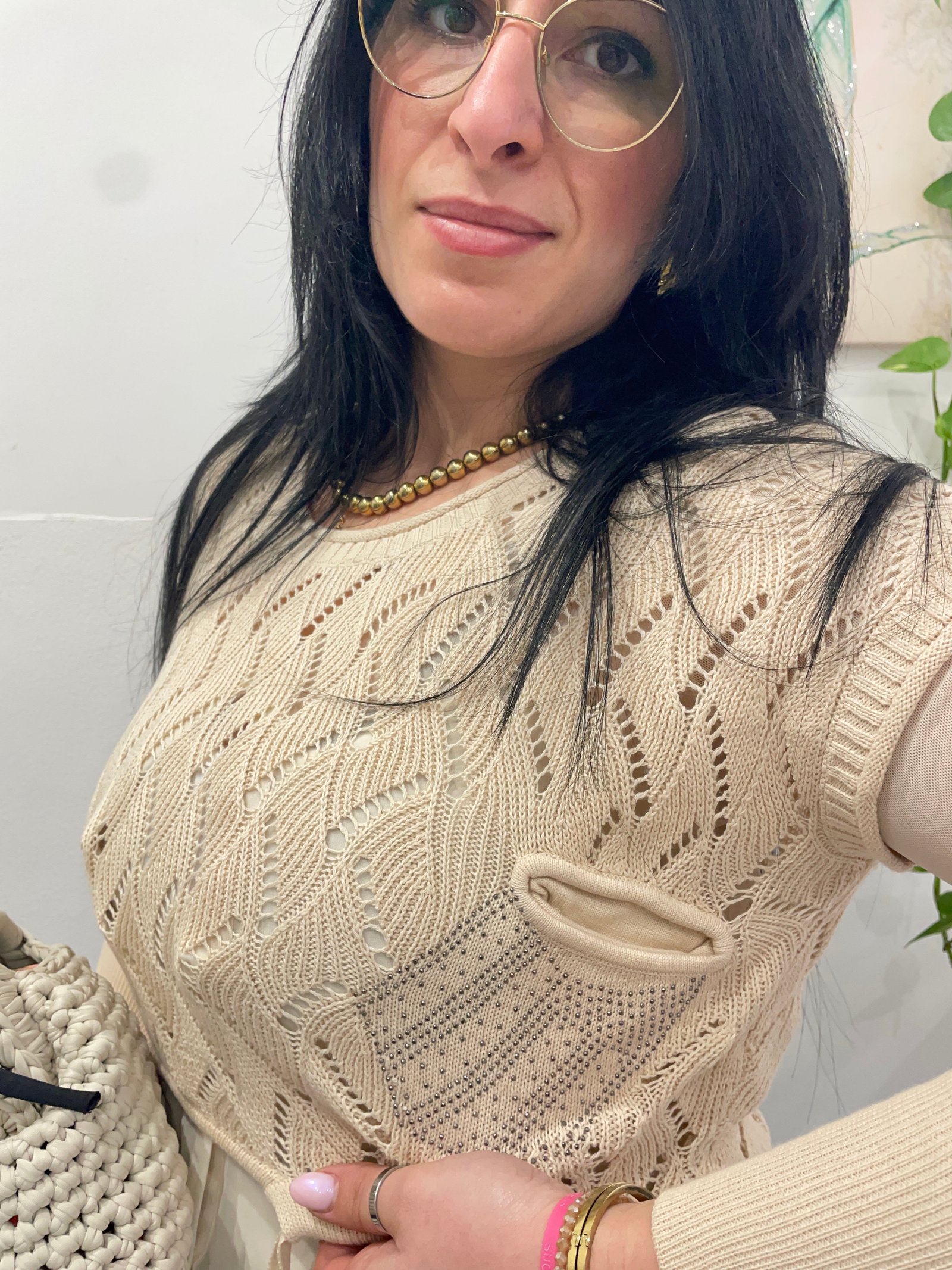 Maglia “Sabbia chic” macramé