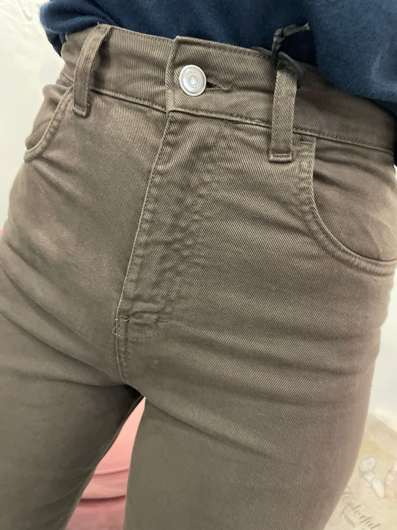 Jeans Mom Fit vita alta-marrone moro